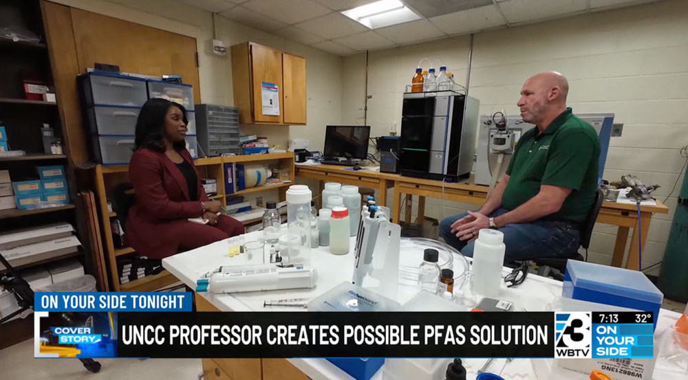 Jordan Poler in interviewed in a lab by WBTV's Natisha Lance.